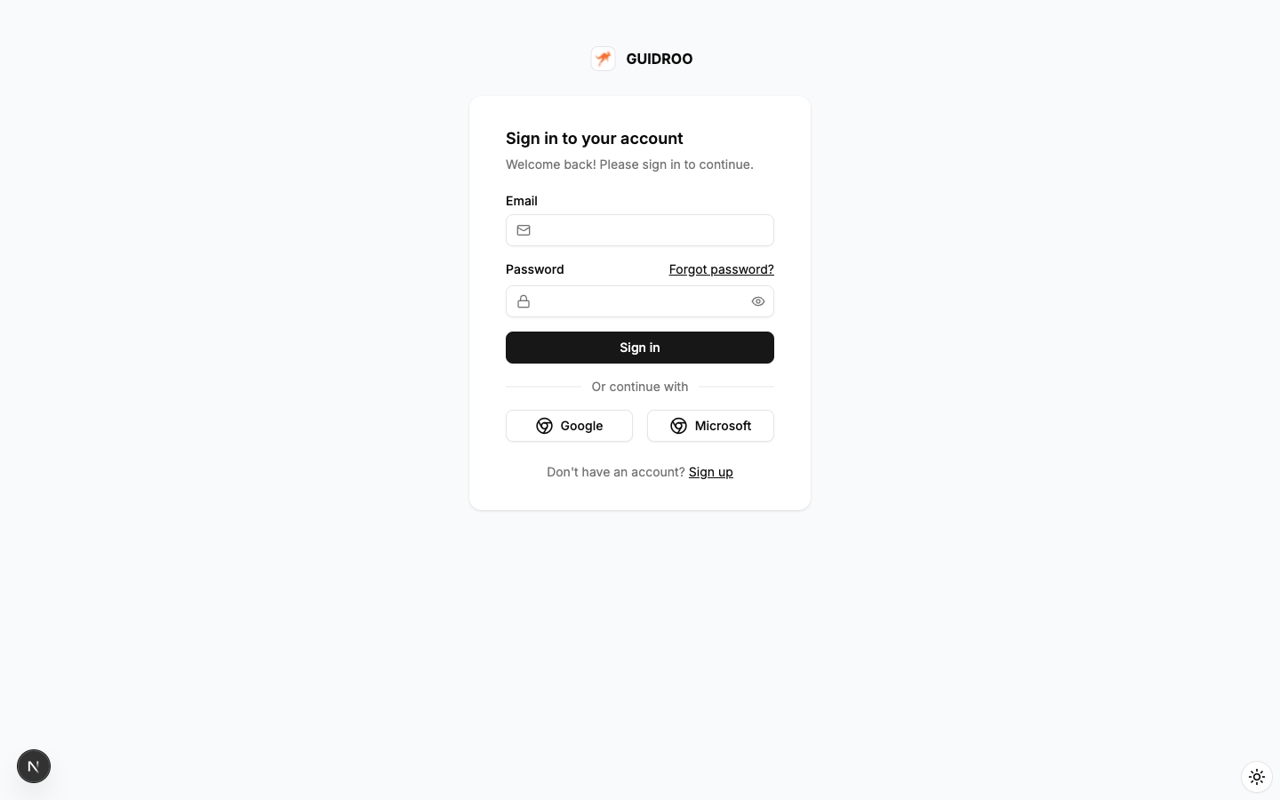 Account creation